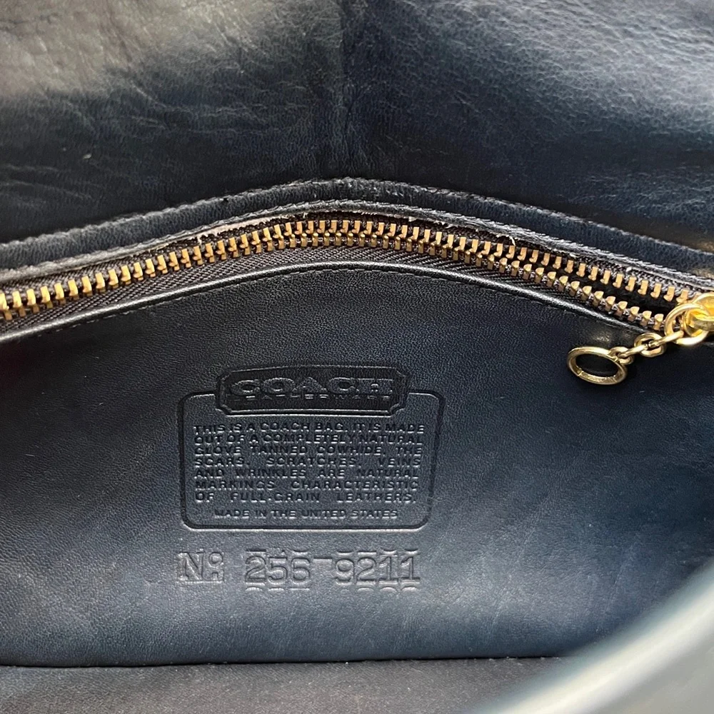 Rare Vintage Coach Ashland Bag 9914 Full Grain Cowhide Leather- Navy Blue - Picture 15 of 16